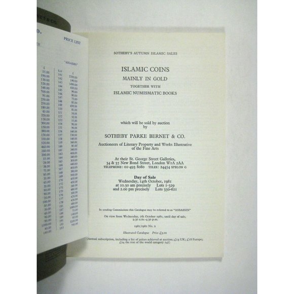 Sotheby's Islamic Gold Coins Catalogue Catalog PPB 1981 London Numismatic - Picture 4 of 8